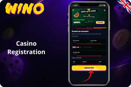 Casino registration process